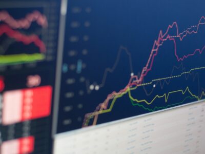 Complex charts displaying diverging sets of numbers.